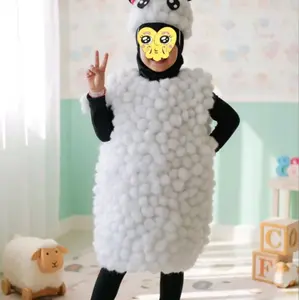 kostum domba,  bahan dari kain sphon bon dan dacron