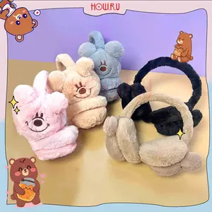 HOW.R.U | Ear Muff Fluffy Cute Bear / Penutup Telinga Anti Dingin untuk Anak dan Dewasa