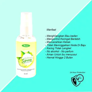 Deodorant Spray Tawas  Menghilangkan Bau Badan Bau Ketiak- 60 ML NURINA