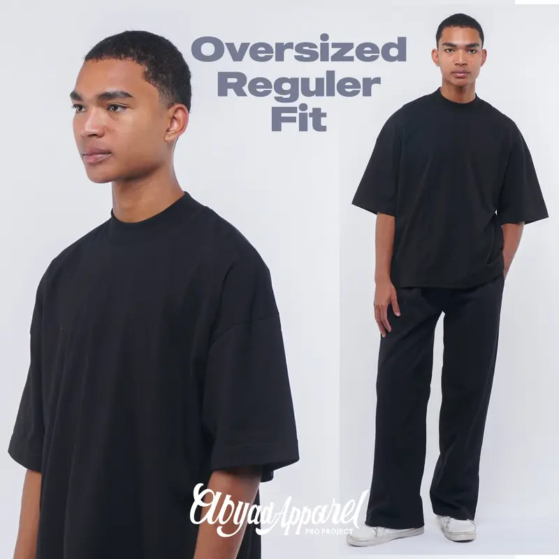 Abyad Apparel Pro Kaos Polos Oversized Bold Neck Reguler Fit Bahan Combed Heavyweight 20s 100% Katun 17 Warna Keren Tersedia S M L XL XXL