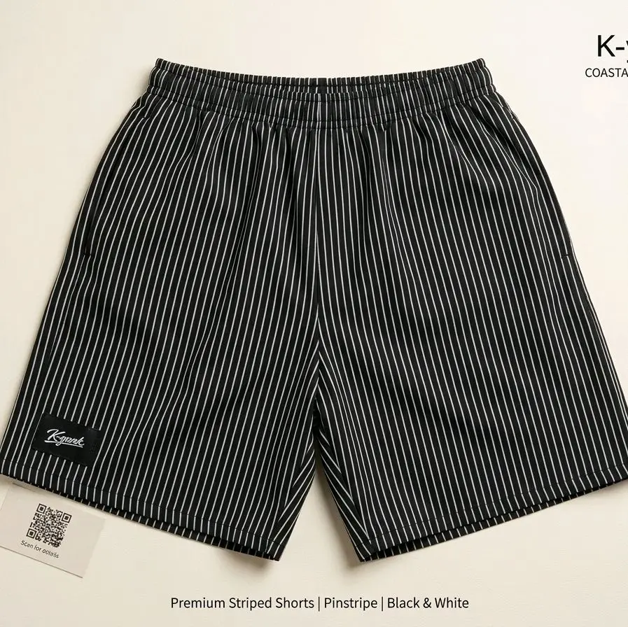 K-Yonk Store Celana Pendek Boxer unisex premium Stripes dengan Kantong Dual Kiri & Kanan