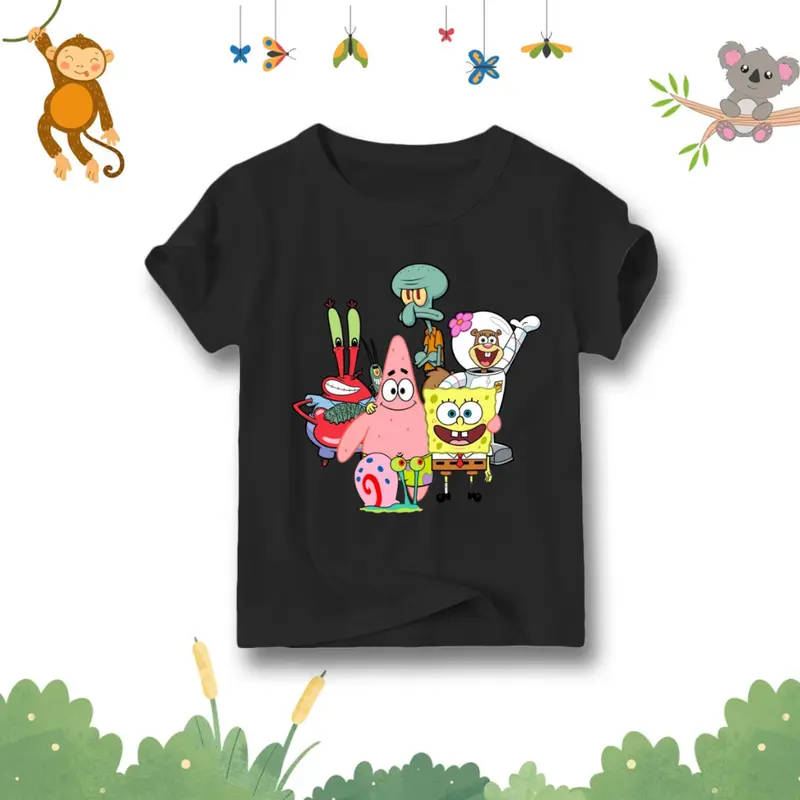 Baju atasan anak unisex gambar spongebob / kaos distro anak bahan adem / kids t-shirt 0
