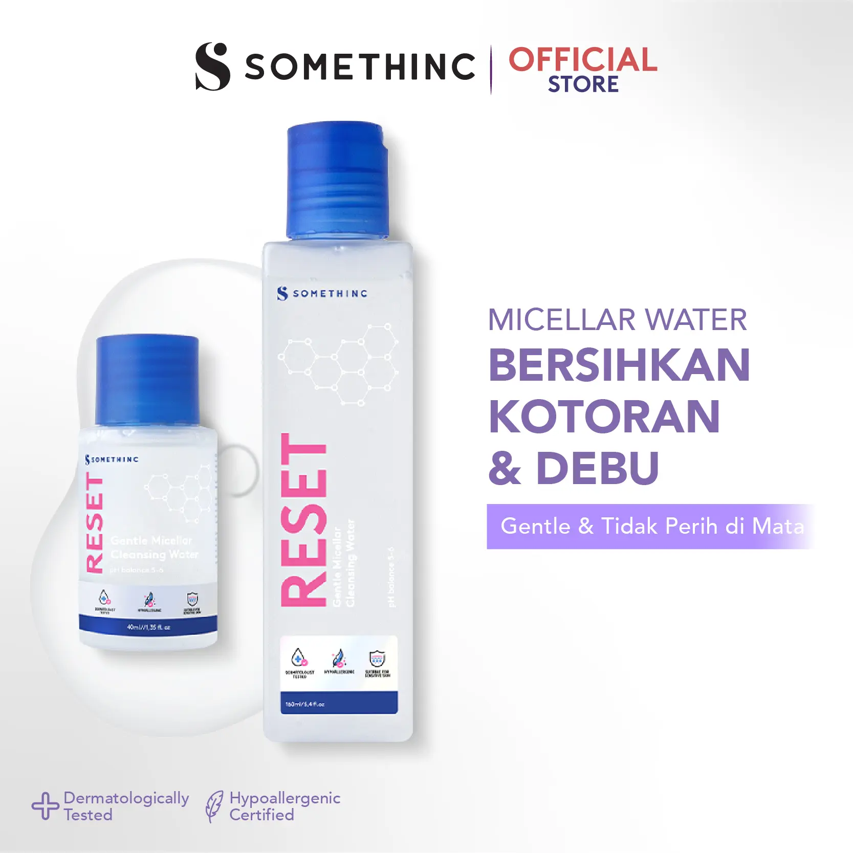 SOMETHINC Reset Gentle Micellar Cleansing Water - Micellar Water Pembersih Makeup