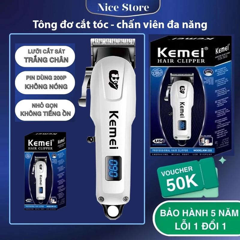 Kemei KM-232 Tăng Đơ Cắt Tóc Chuyên Nghiệp Chính Hãng,Tông Đơ Cắt Tóc Gia Đình Chấn Viền Không Dây Chính Hãng