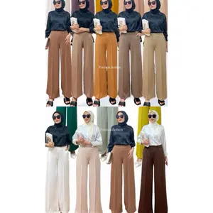 Celana kulot Scuba lembut tebal premium