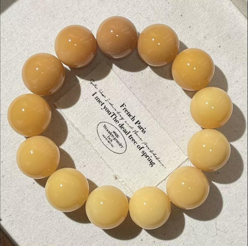 B17 - Tùng Gian Uẩn Hạt Tròn | Vàng – Bồ Đề Phong Hóa - Chuỗi vòng đeo tay Hạt Bồ Đề tự nhiên tông màu Quốc Phong Hoa Phụ Kiện chuỗi bàn tay phật tràng hạt