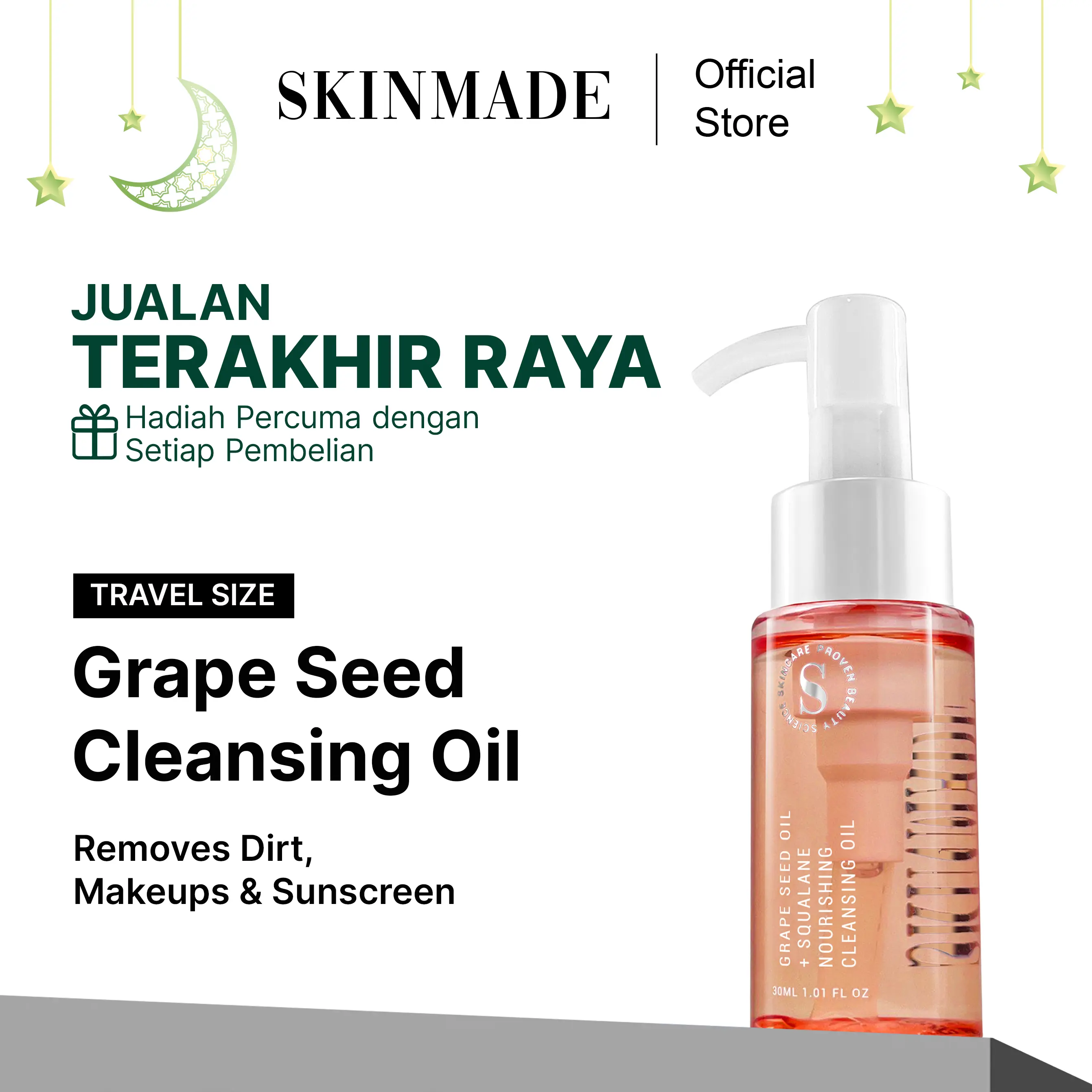 SKINMADE Travel Size Grape Seed Cleansing Oil 30ML Makeup Remover