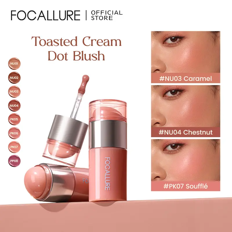 FOCALLURE Toasted Cream Dot Blush Long-lasting Multi-use Creamy Smooth