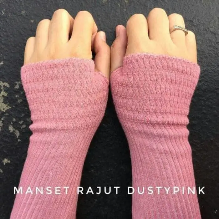 Handsock Rajut korea Manset Tangan Jempol Lubang Muslim Pria