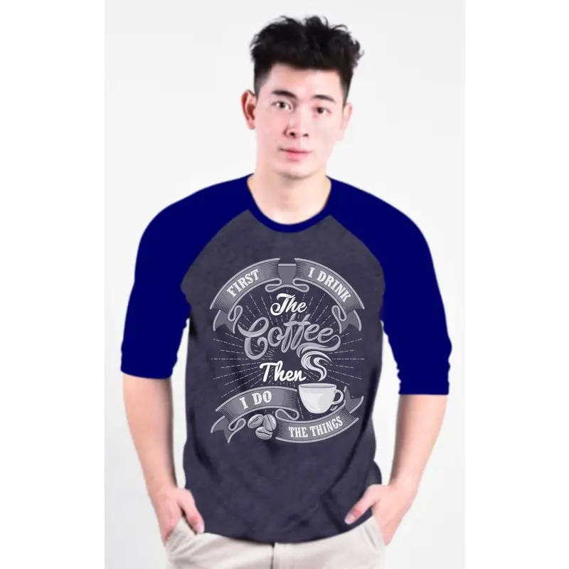 KAOS RAGLAN PRIA SABLO DRINK 3/4 M81\ KAOS RAGLAN PRIA LENGAN 3\4  ATASAN PRIA / KAOS MURAH / KAOS DISTRO / KAOS SIMPLE / T-SHIRT PRIA 2