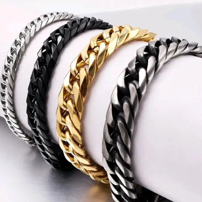 gelang tangan titanium pria rantai baja model terbaru Aksesoris gelang habib zaidan