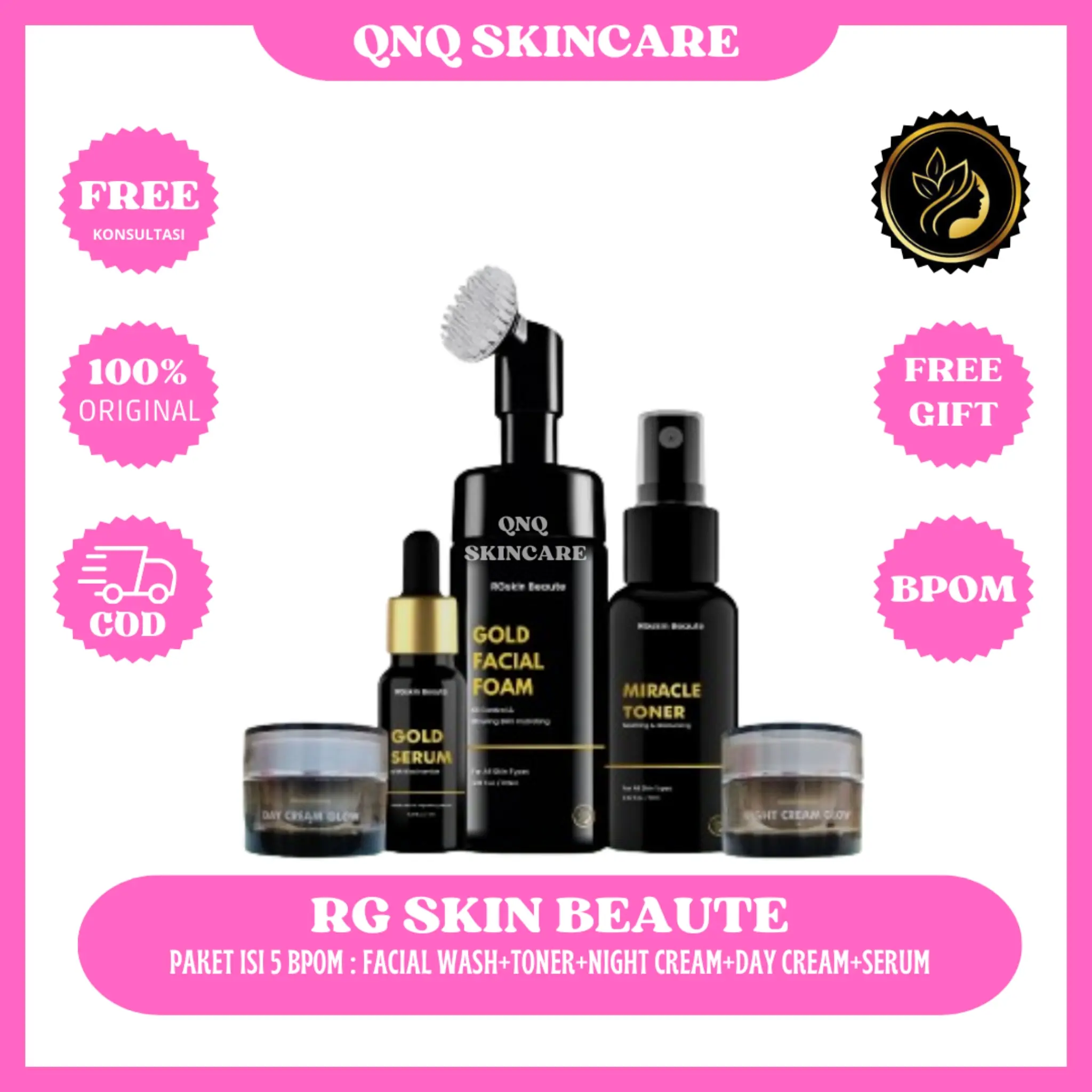 RGSKIN BEAUTE SKINCARE PAKET ISI 5 Facial Mencerahkan Wajah Muka Hitam Perawatan Memudarkan