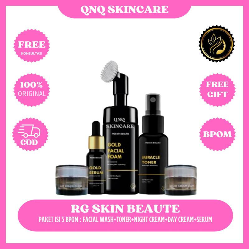 RGSKIN BEAUTE SKINCARE PAKET ISI 5 Facial Mencerahkan Wajah Muka Hitam Perawatan Memudarkan 0