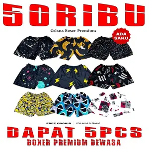 Paket 5pcs Boxer Motif Termurah Nyaman Hemat Celana Pendek Viral Distro Adem cocok Wanita & Pria