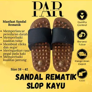 PAR Sandal Kesehatan Terapi Kaki / Sandal Terapi Refleksi Bahan Kayu Berkualitas Therapy