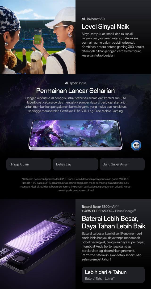 OPPO Reno13 F 5G 8GB/256GB & 12GB/256GB Smartphone [AI Livephoto, IP69 Water Resistance, 45W SUPERVOOC]