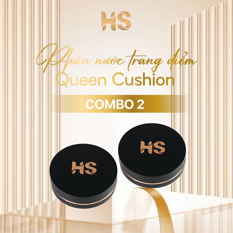 COMBO2 Phấn Nước HS QUEEN CUSHION - Che Phủ Khuyết Điểm Kiểm Soát Dầu Chống Nắng
