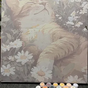 (With Frame) Paint by number 40x50cm Lukisan Kanvas DIY Paint