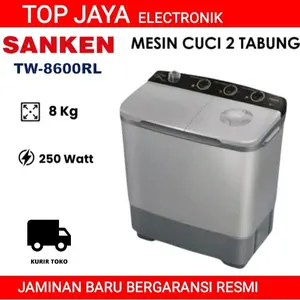 MESIN CUCI SANKEN 8KG 2 TABUNG BARU BERGARANSI RESMI