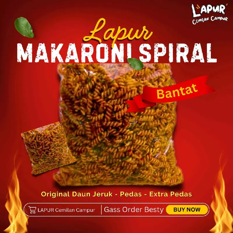 Seblak Kering MAKARONI SPIRAL Pedas Daun Jeruk / Original Daun Jeruk 3