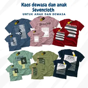 kaos distro anak dan dewasa couple sevencloth terbaru warna pastel