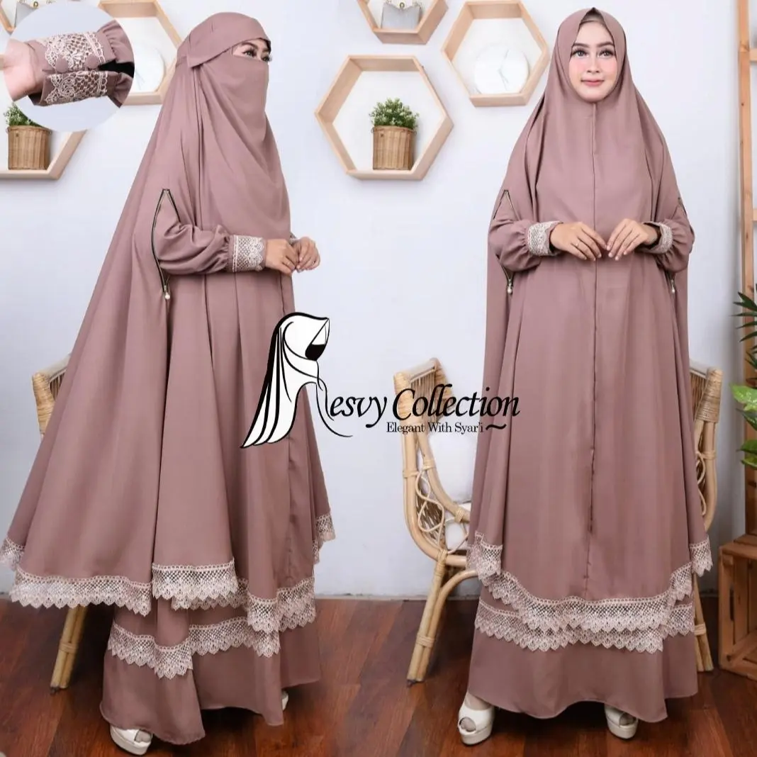 alya set  resvy collection gamis mewah elegant