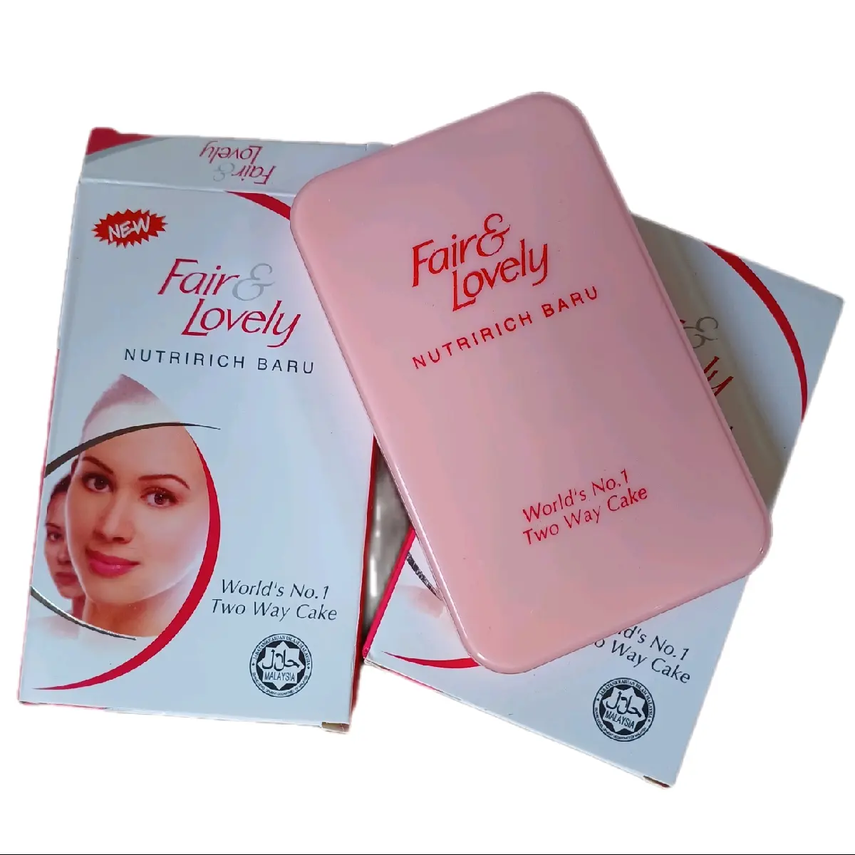 Bedak Fair & Lovely Two Way Cake Compact Powder Dengan Nutririch Baru Wajah two  way