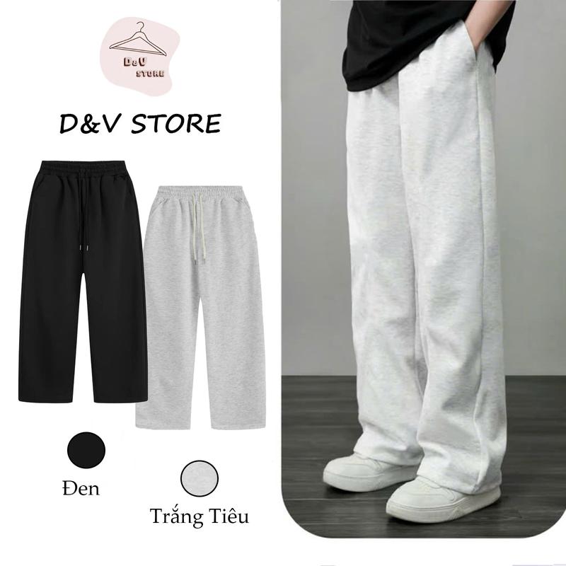 Quần Nỉ 2 Da DU&VI Form Suông Ống Rộng Unisex Nam Nữ Co Giãn Tốt Giữ Nhiệt Tốt