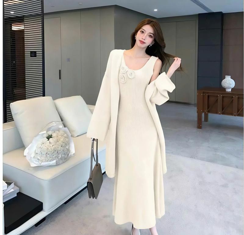    Hàng QCCC L1   Set Váy Hai Món Váy Hai Dây Và Áo Khoác Ngoài A291 Thiết Kế Phù Hợp Cho Nhiều Dịp 