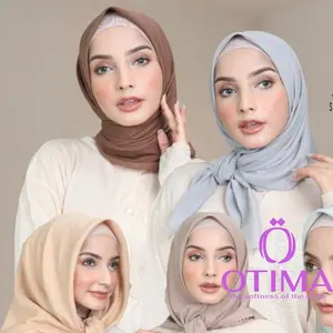 PAKET HEMAT POLOS 8 PCS ( OSCARA POLOS AZARA TEMPEL WARNA LENGKAP BAHAN VOAL Empat Segi Cantik Jilbab Muslim