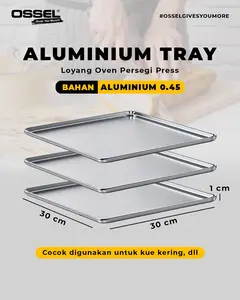 Loyang Persegi 30x30 Loyang Aluminium Loyang Kue Kering Loyang Press 30x0x1 Cm