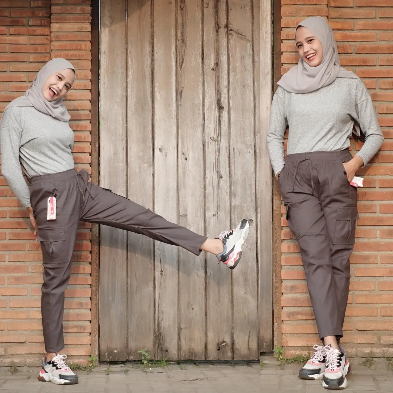Bagy Pants Cargo Combed Celana Kantor Formal Dewasa Wanita Panjang Karet