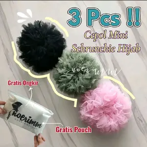 Spesial 3pcs Murah!! Cepol Mini Ikat Rambut Hijab Schrunchie Kekinian Ukuran Mini (Kecil)