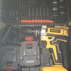 【Pengiriman 24 jam】SOARFLY 20V Mesin Bor Baterai lithium Cordless Drill lmpact Electric BatteryScrewdriver Wall 3 Mode Screwdriver Hammer DrillBits torsi