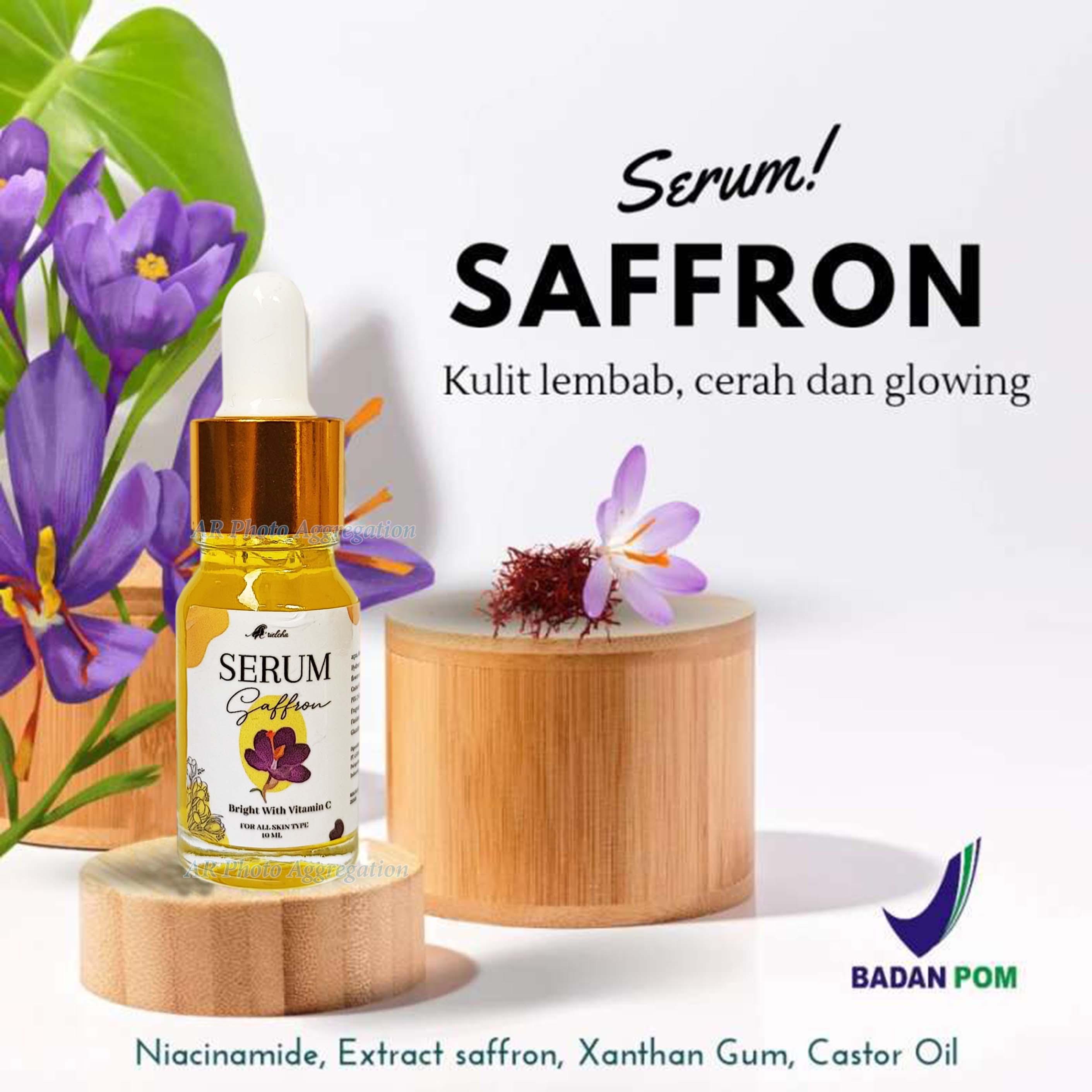 3 Pcs Serum Saffron Bright With Vitamin C Asli BPOM Serum Pencerah Wajah Glowing