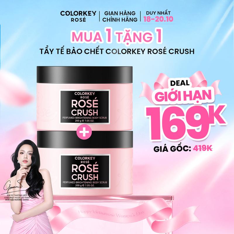 [COMBO HOT GIẢM 40%] Tẩy Tế Bào Chết BODY - COLORKEY ROSÉ Hỗ Trợ Dưỡng Sáng Da Mềm Mịn, Lưu Hương Trên Da 200g