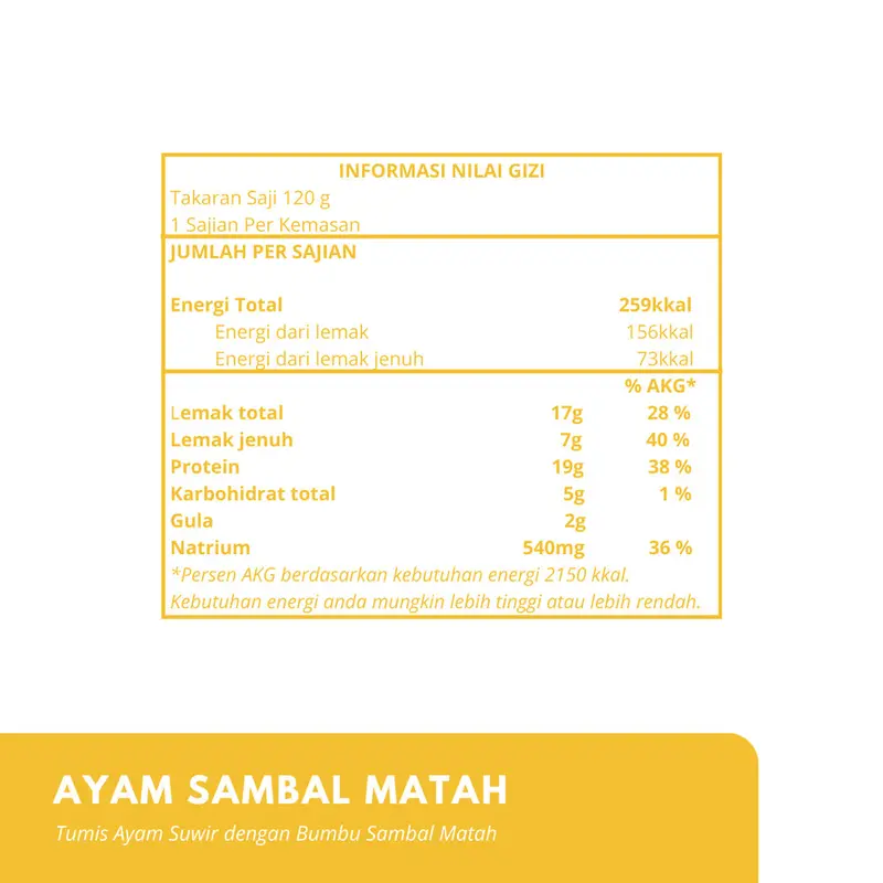 Satu Porsi Ayam Sambal Matah I Frozen Food Meal 2