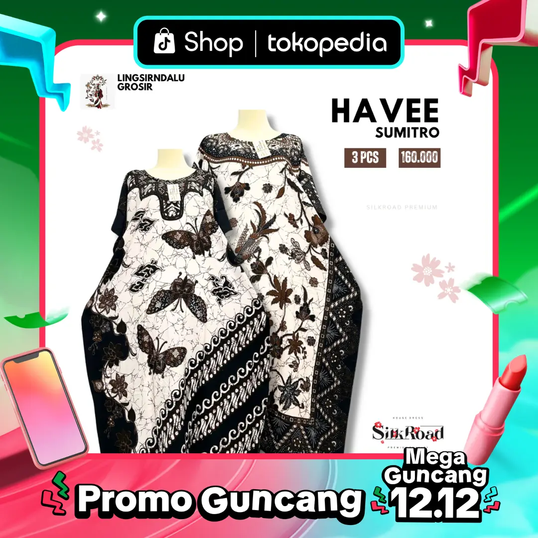 3 Pcs Daster Kelelawar Silkroad Sumitro Havee LD 140 Rayon Wanita