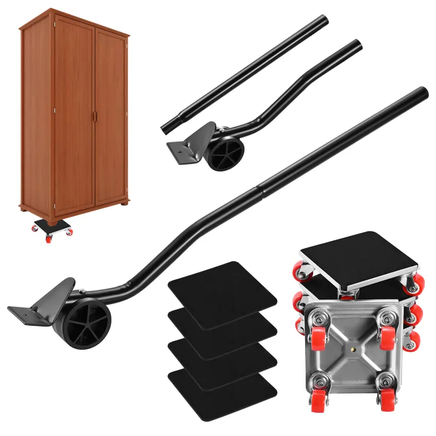 Bộ con lăn vận chuyển đồ nội thất, Bộ con lăn vận chuyển đồ nội thất với con lăn đồ nội thất, 4 con lăn đồ nội thất, 1 tải nâng, Bánh xe vận chuyển đồ nội thất hỗ trợ di chuyển, Tải trọng 600 kg