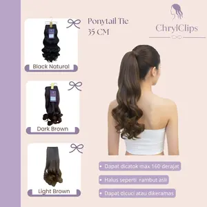 ChrylClips PONYTAIL TIE 35 CM Ikat Rambut Premium Fiber Natural & Stylish untuk Gaya Rambut Dewasa Cocok untuk Daily Look Kerja dan Acara Spesial