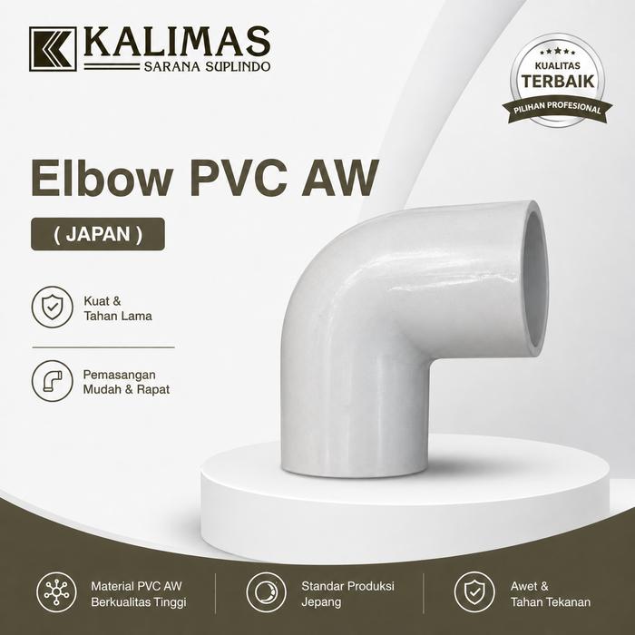 Gambar Elbow / Knie PVC AW (JAPAN) d. 4" x 90 deg | Sambungan Fitting Pipa Air PVC AW dari kalimas.online Kota Administrasi Jakarta Pusat Tokopedia