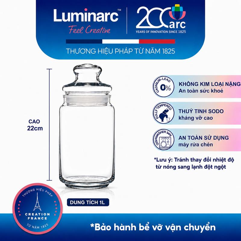 Hủ Thủy Tinh Luminarc Rondo Honey 1L_LUHUG3019