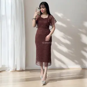 Noir Dress Midi Pesta kondangan | Dress Gereja | Dress Natal Simple Populer kekinian| Edisi Natal | Dress Pesta Kondangan | Dress Promnight | Dress anak remaja | Dress Wisuda