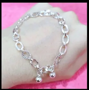 Gelang Tangan rantai dewasa nori ukir krincing titanium motif