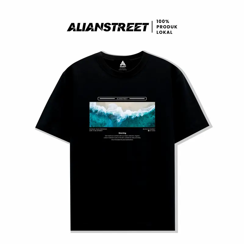 Alianstreet Ocean Baju Kaos Pria Wanita Tshirt Lengan Pendek Unisex 2