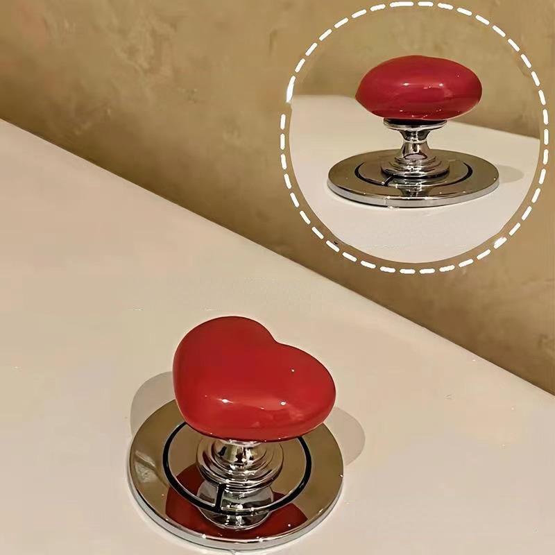 Product Introduction of Handle Toilet Press Button Heart Shaped Press Tank Push Switch Toilet Bathing Room Decor Water Press Flush Button Home Tools 10
