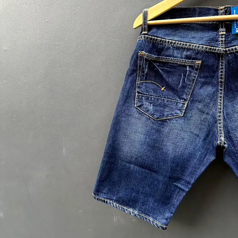 Celana Pendek Jeans  Pria Terbaru Import Distro Sobek/Celana Pria Denim Cowok/Celana Jeans Pria Dewasa Santai/Celana Distro Anak Laki Laki Fit Slim 3