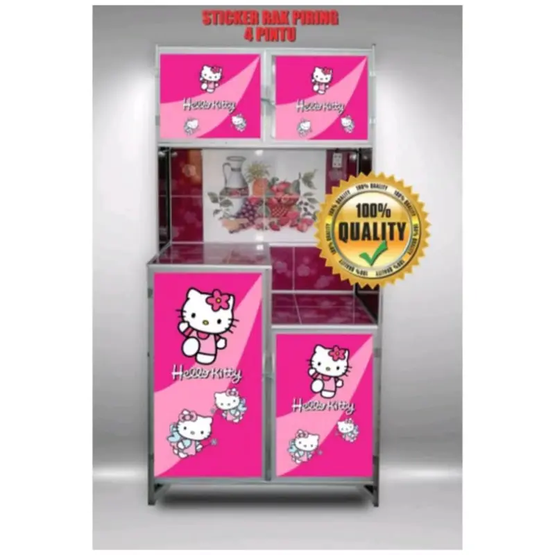 STIKER RAK PIRING 4 PINTU MOTIF KARAKTER Sticker 8