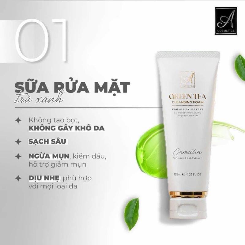  Sữa rửa mặt trà xanh X2 A Cosmetics - Mỹ Phẩm Phương Anh Chính Hãng 