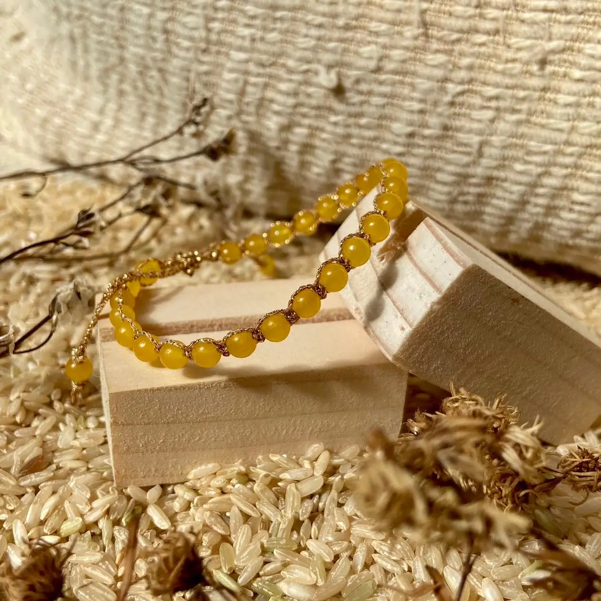 Amber Stone Bracelet for Positive vibes